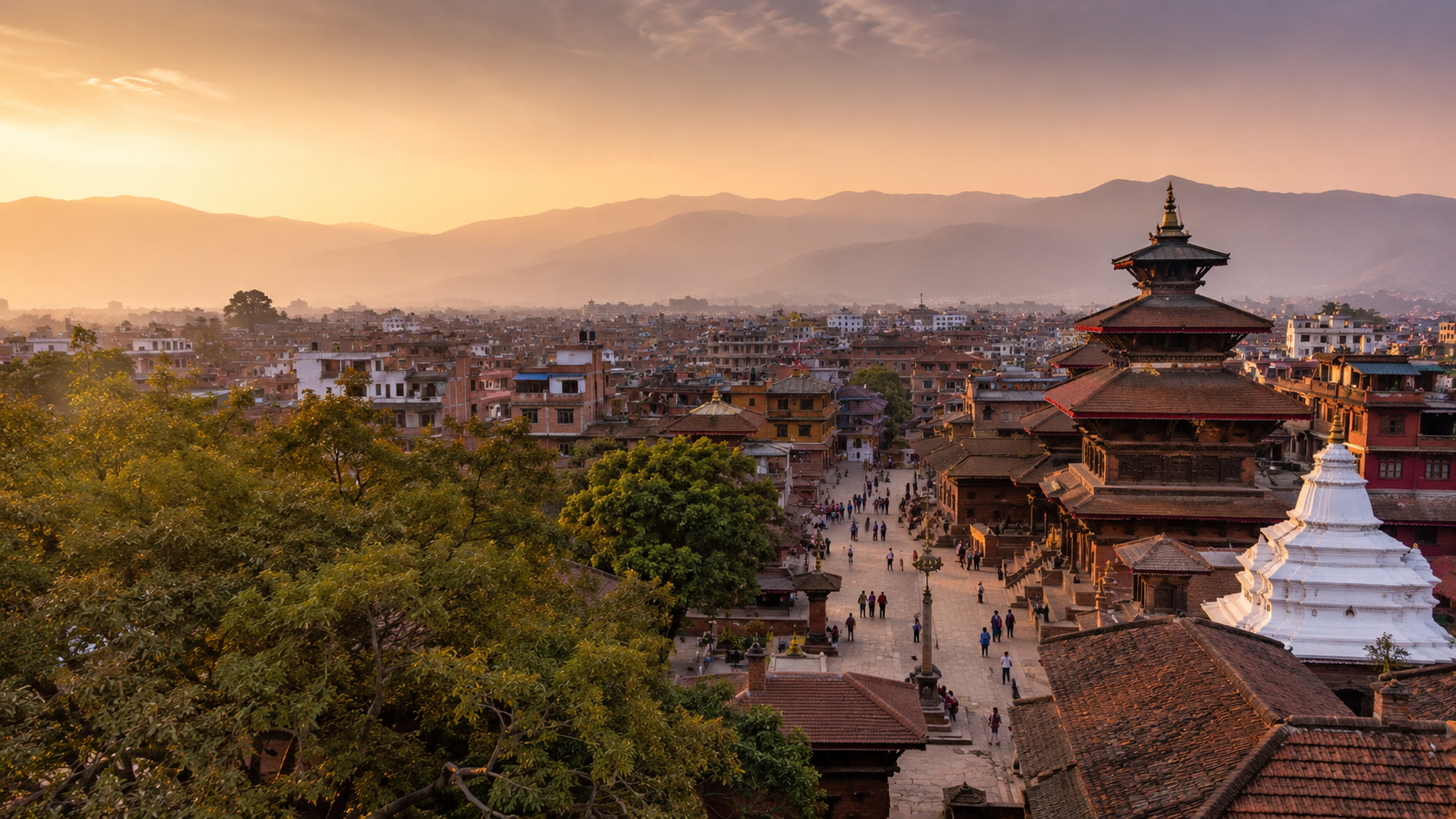Kathmandu Durbar Square at sunset